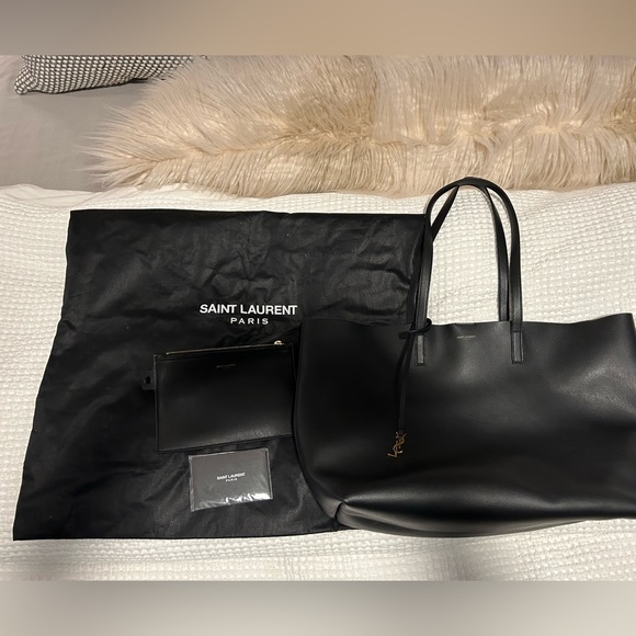 Yves Saint Laurent Black Leather Tote - Picture 4 of 14